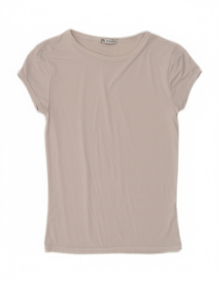ZARA Womens T-Shirt Top UK 12 Medium White Vintage Zara and Second-Hand Zara from Messina Hembry 