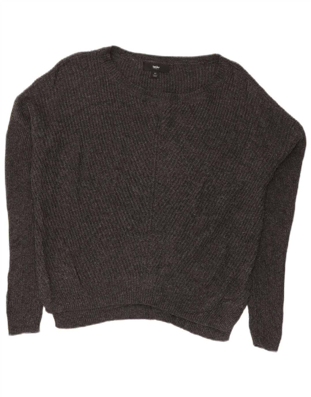 MOSSIMO Damen-Pullover, übergroß, U-Boot-Ausschnitt, Gr. 10, Größe S, Grau, Baumwolle