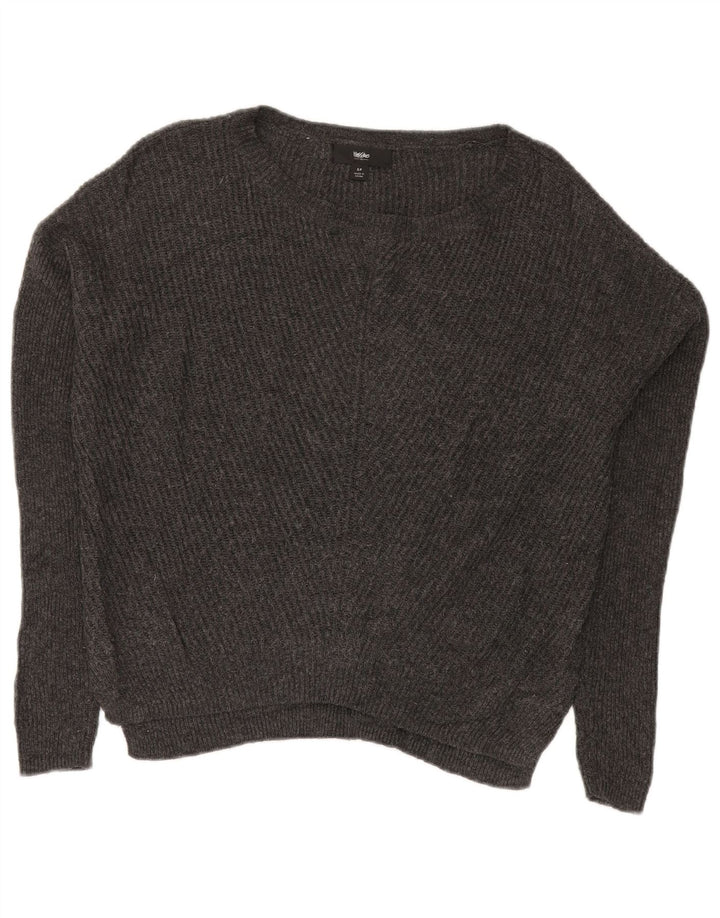 MOSSIMO Damen-Pullover, übergroß, U-Boot-Ausschnitt, Gr. 10, Größe S, Grau, Baumwolle