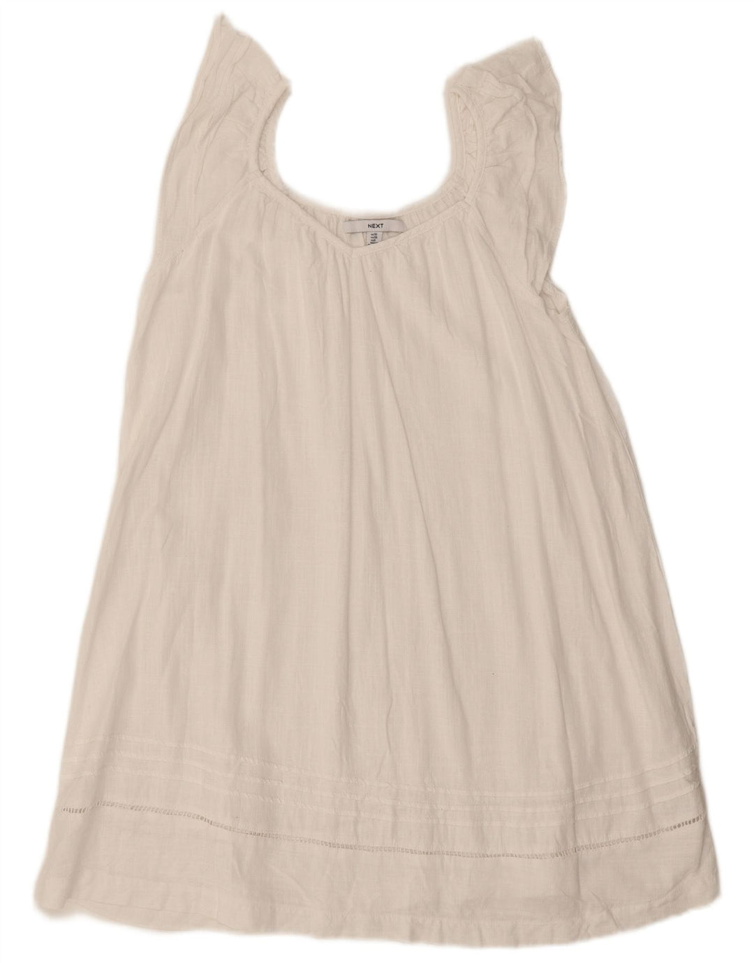 Next Ärmelloses, übergroßes Blusenoberteil für Damen, UK 10, Größe S, weiße Viskose