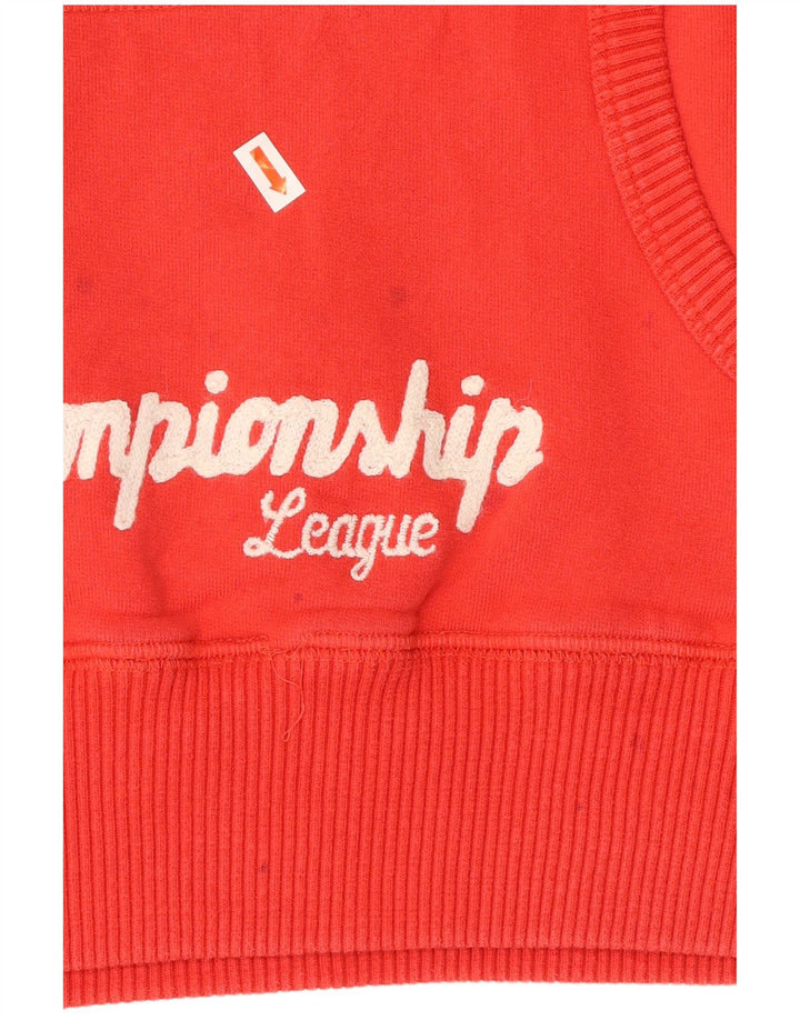 FRANKLIN MARSHALL Damen Varsity Graphic Hoodie Pullover UK 18 XL Rote Baumwolle