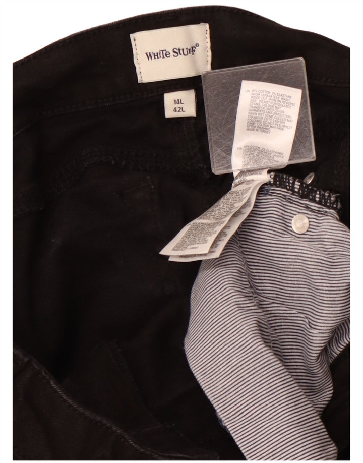 WHITE STUFF Damen-Jeans mit hoher Taille, Röhrenjeans, UK 14, Größe L, W32, L29, Schwarz