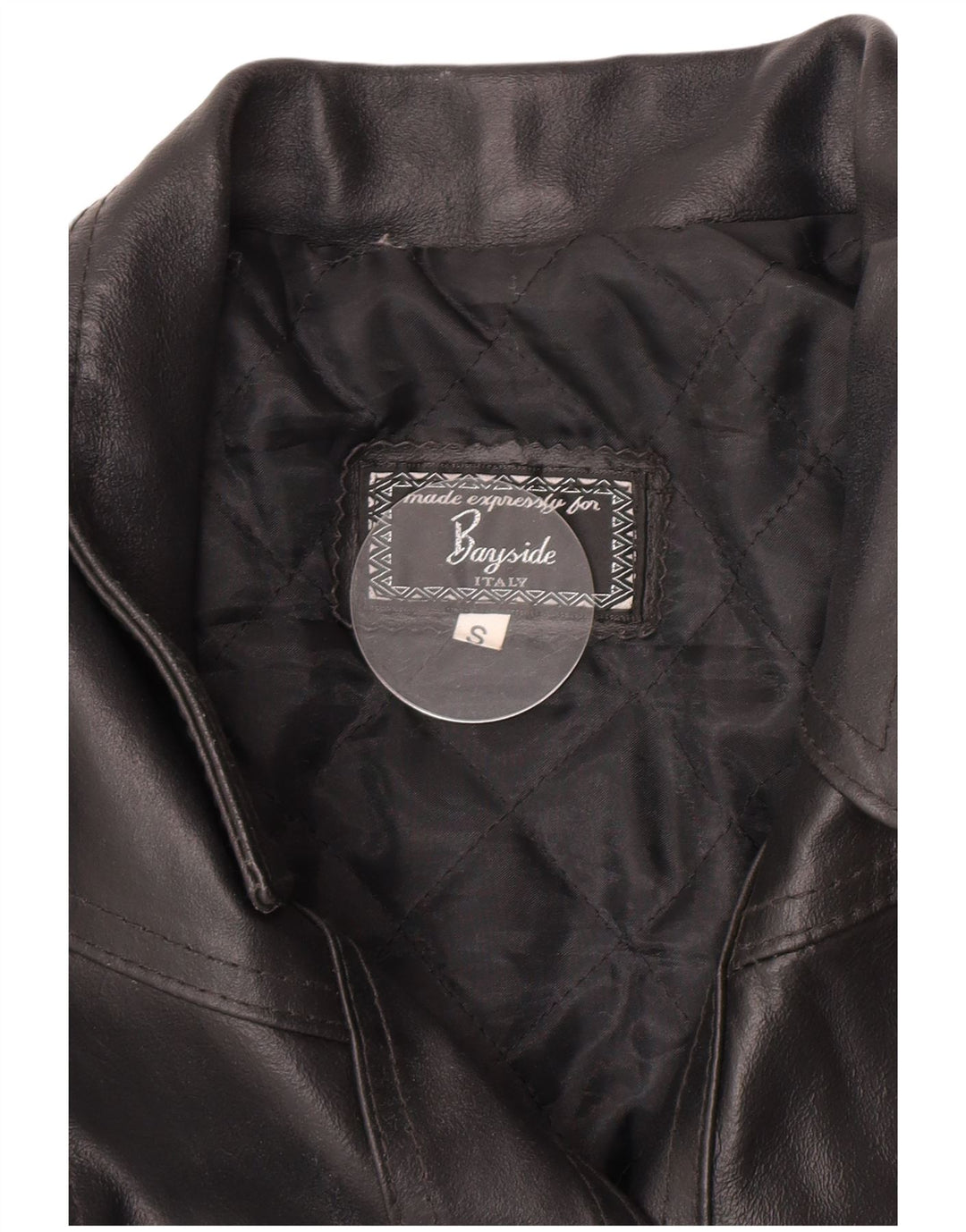 Bayside Damen Lederjacke UK 10 Small Schwarz