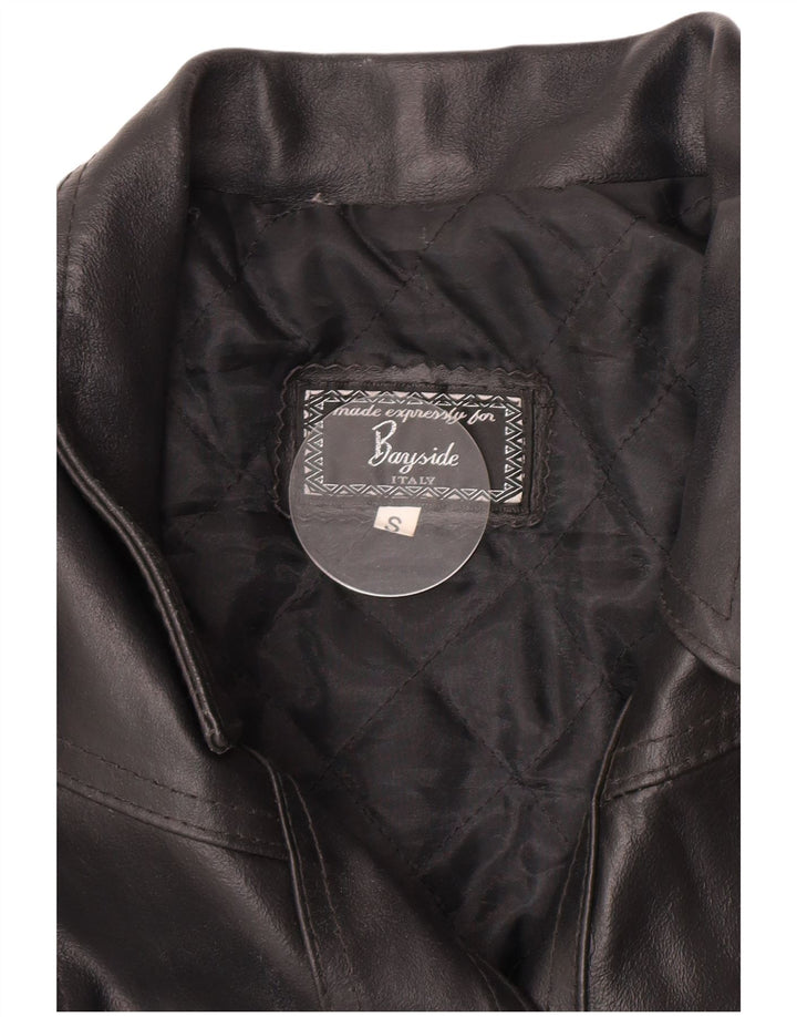 Bayside Damen Lederjacke UK 10 Small Schwarz