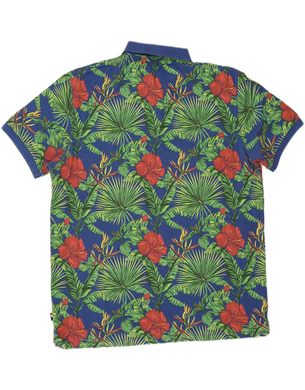 U.S. Polo Assn. Herrenhemd 3XL Blau geblümt aus Baumwolle
