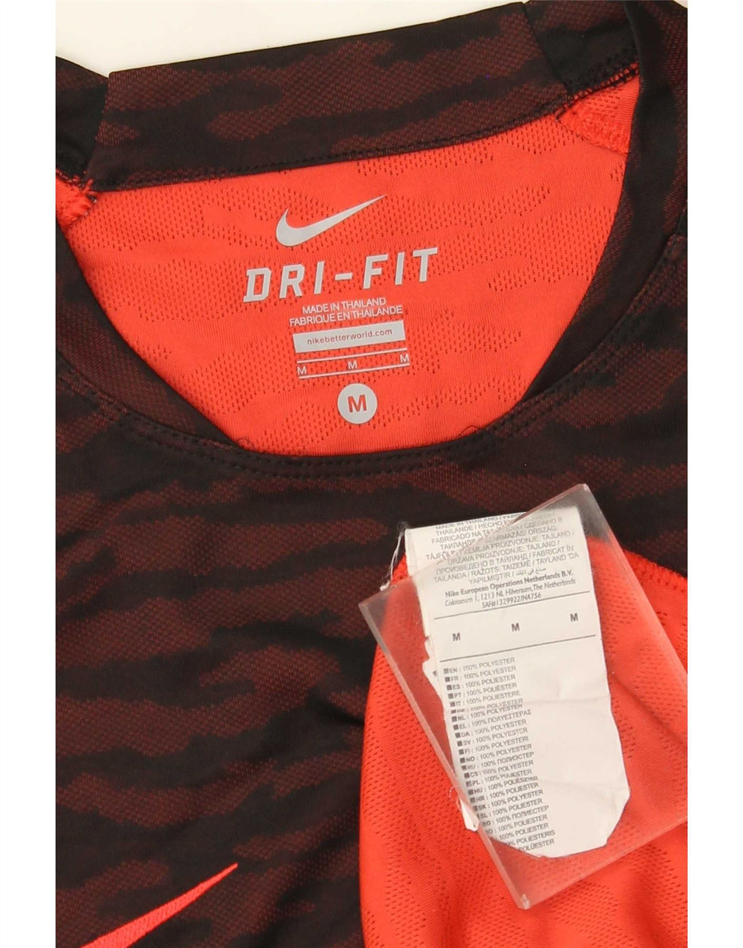 Nike Herren Dri Fit T-Shirt-Oberteil aus Polyester mit Animal-Print in mittlerem Burgunderrot