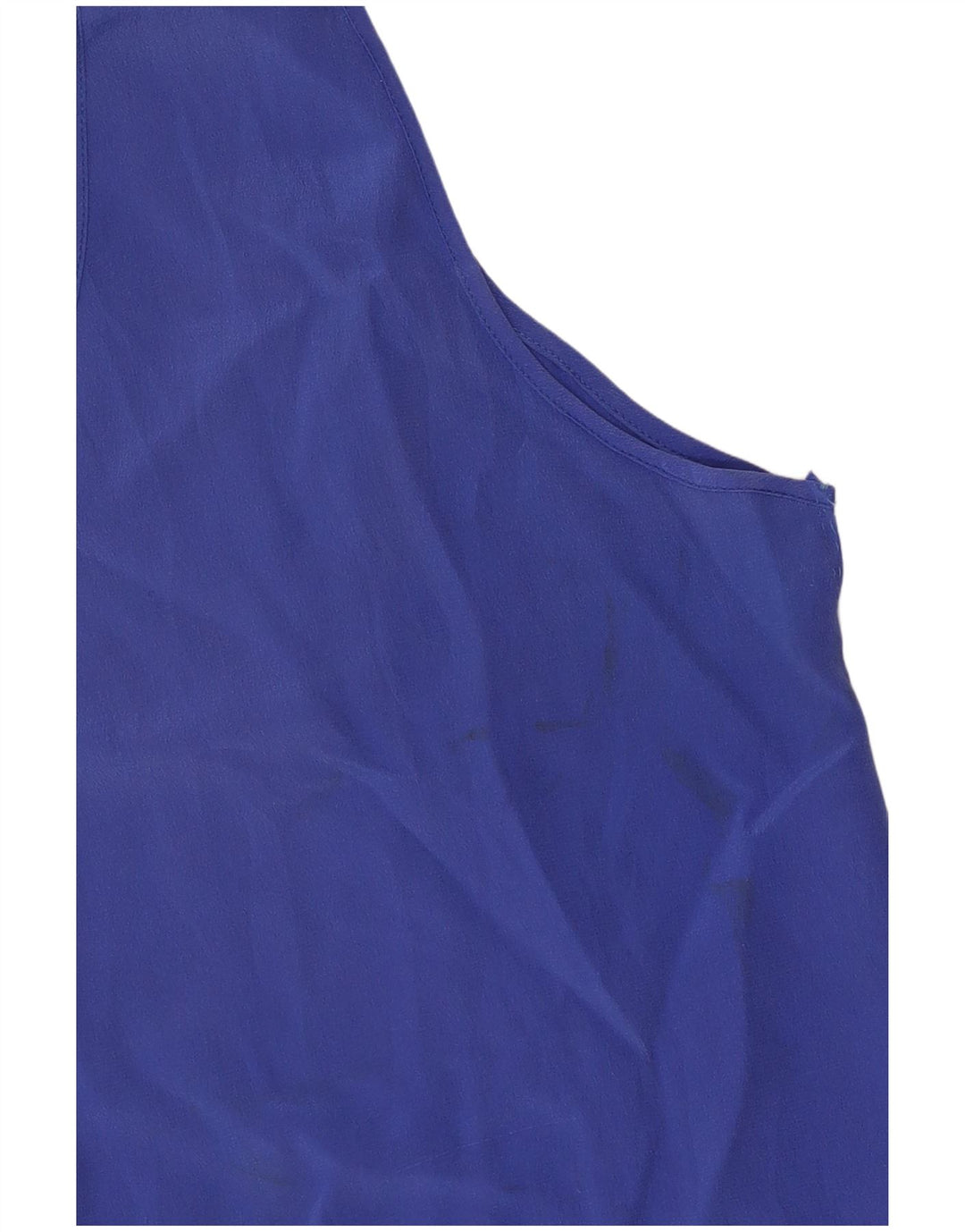 Vintage Damen Durchsichtiges Weste Top UK 8 Kleine blaue Seide
