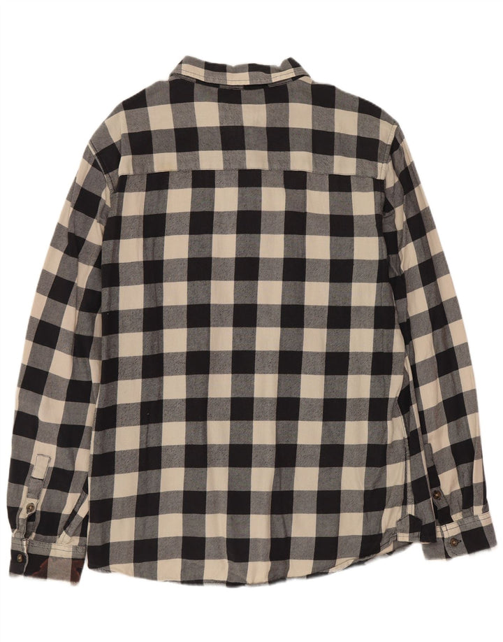 WRANGLER Slim Flanellhemd für Herren, XL, schwarz, Gingham-Baumwolle