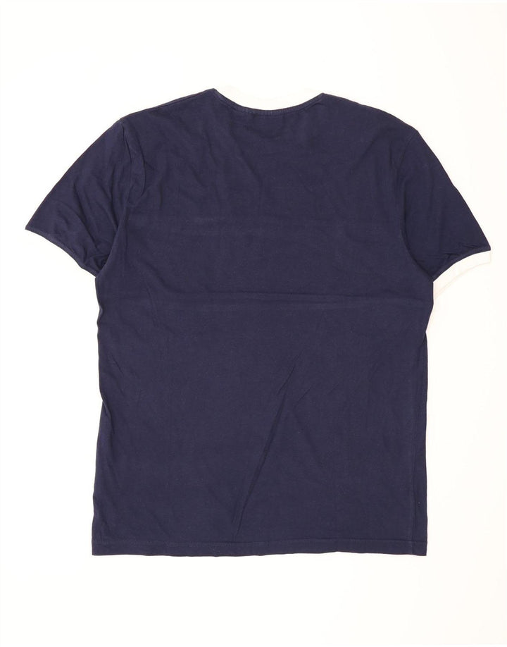 Fila Herren-T-Shirt-Oberteil, groß, marineblau, gestreift, Baumwolle