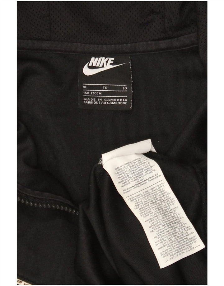 Nike Jungen-Kapuzenpullover mit Reißverschluss, 13–14 Jahre, XL, schwarzes Polyester