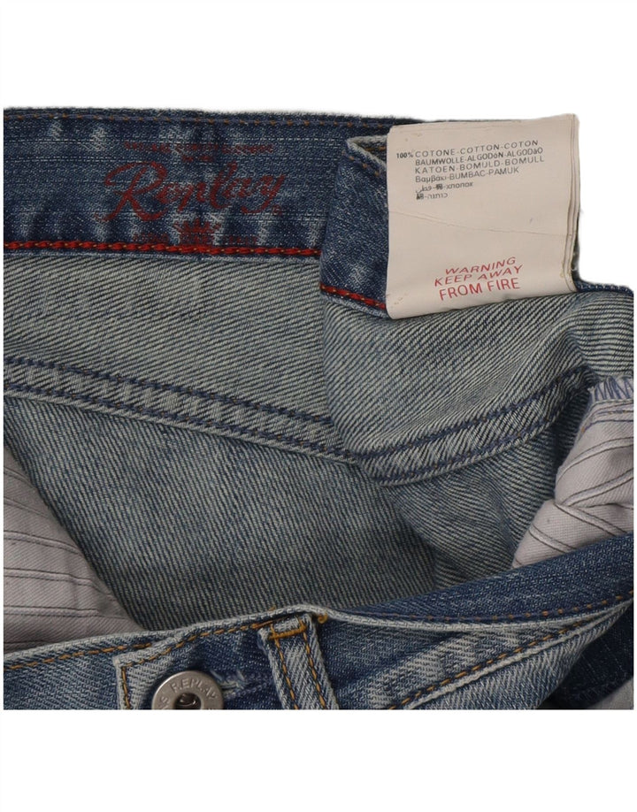 Replay Damen Distressed Straight Jeans W28 L29 Blaue Baumwolle