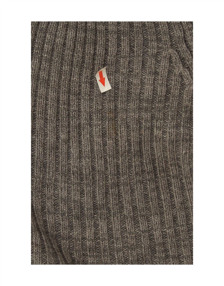 Jack & Jones Herren-Pullover mit Knopfkragen, Größe L, aus grauer Baumwolle
