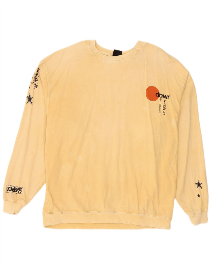 Zara Herren-Sweatshirt mit Grafik, mittelbeige Baumwolle