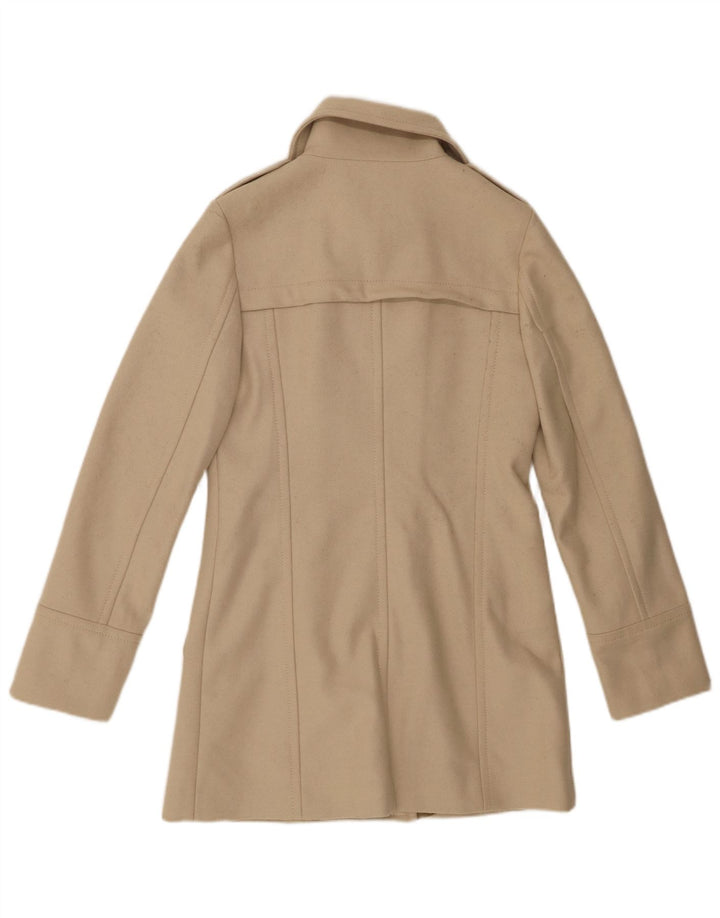 Sisley Damen Zweireihiger Mantel IT 40 Small Beige Wolle