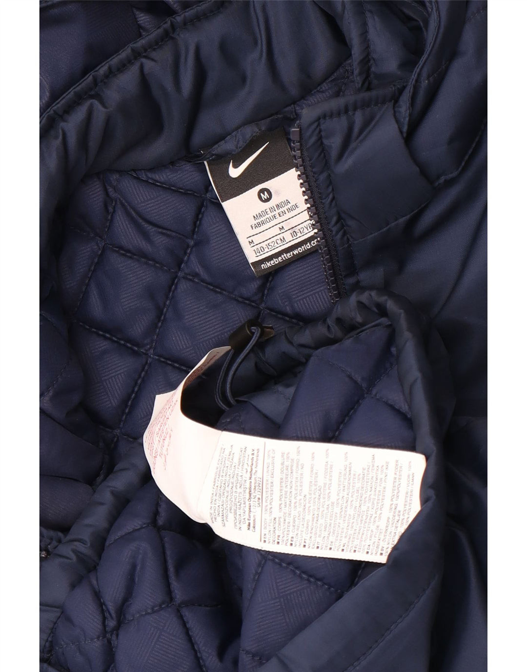 Nike Wattierte Jacke für Jungen mit Kapuze, 10–11 Jahre, Mittelgroßes Marineblau, Polyester