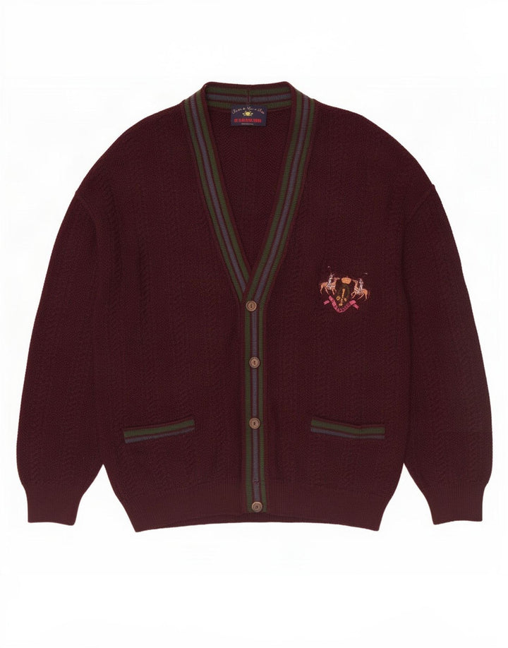 Il Granchio Herren-Strickjacke, klein, kastanienbraun gestreift