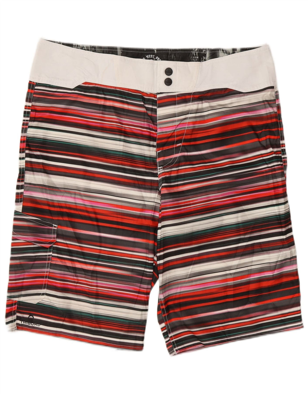 TRIBORD Herren Cargo Badeshorts EU 46 Klein Mehrfarbig gestreift