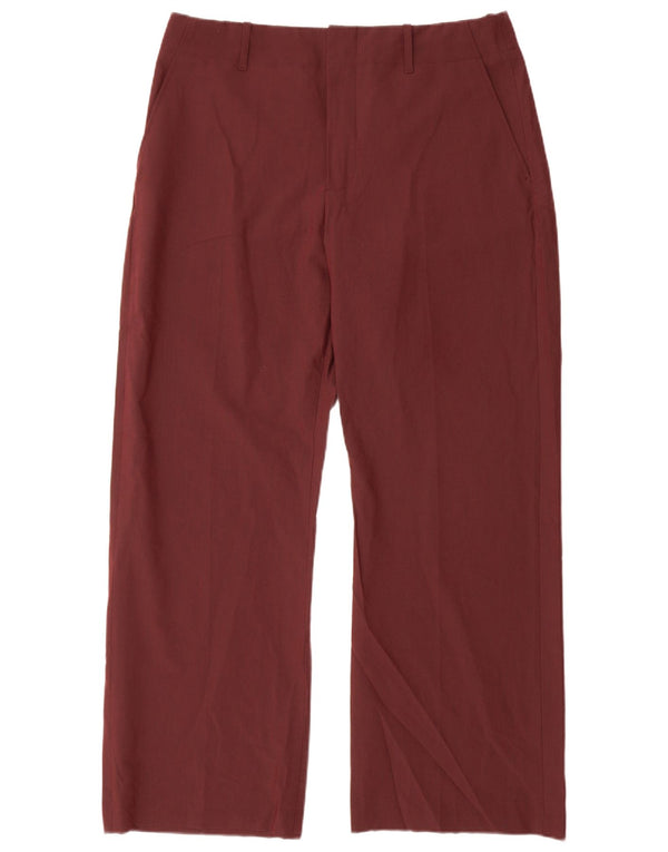 Zara Damen-Chinohose mit lockerer Passform, XL, W32, L30, Burgunderrot, Polyester