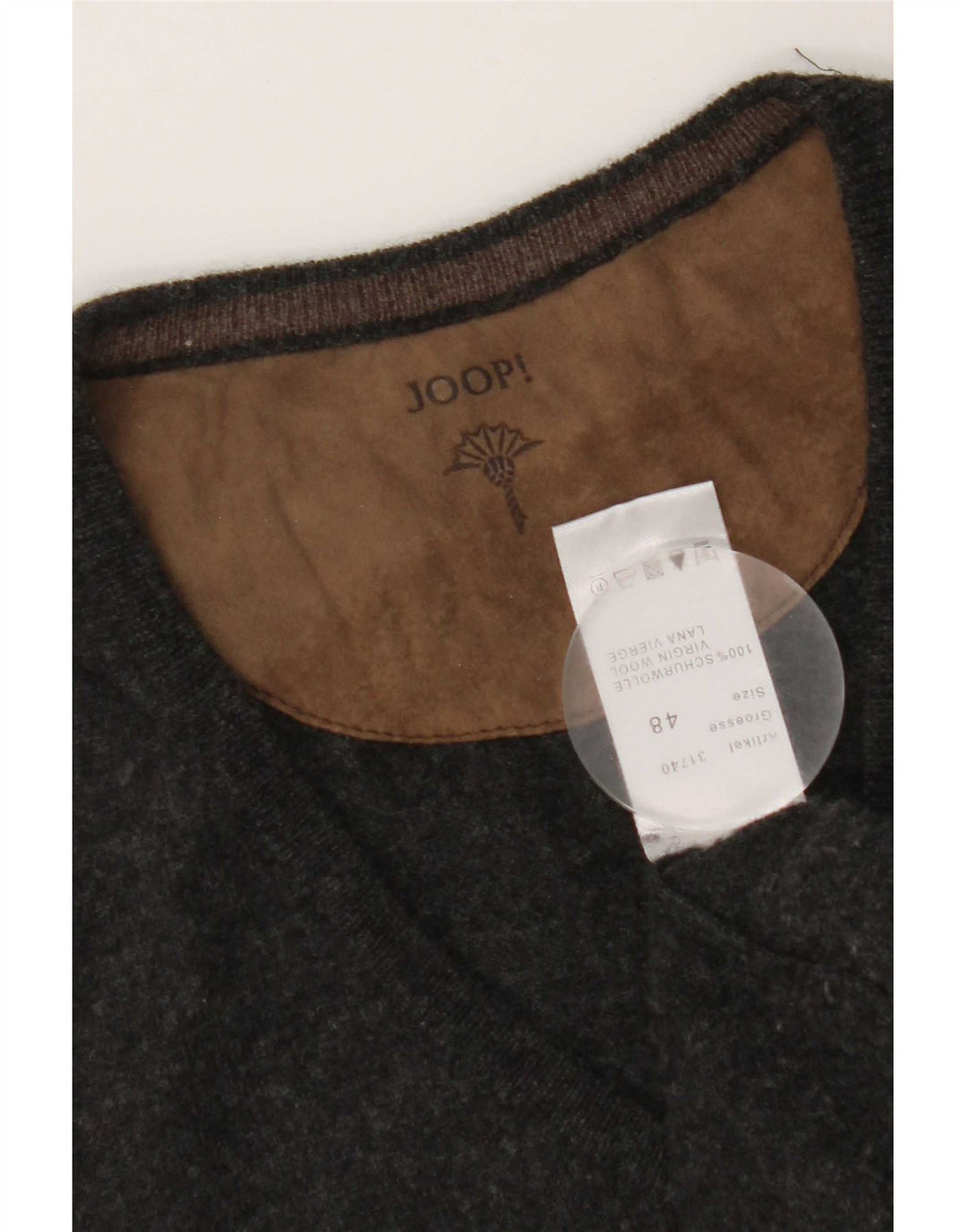 Joop Herren Weste Tank Top IT 48 Mittelschwarz meliert Schurwolle