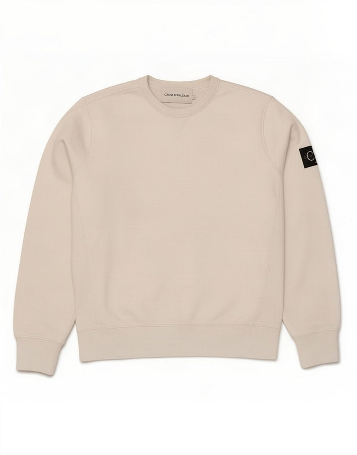 Calvin Klein Jeans Herren-Sweatshirt-Pullover, mittelweiße Baumwolle