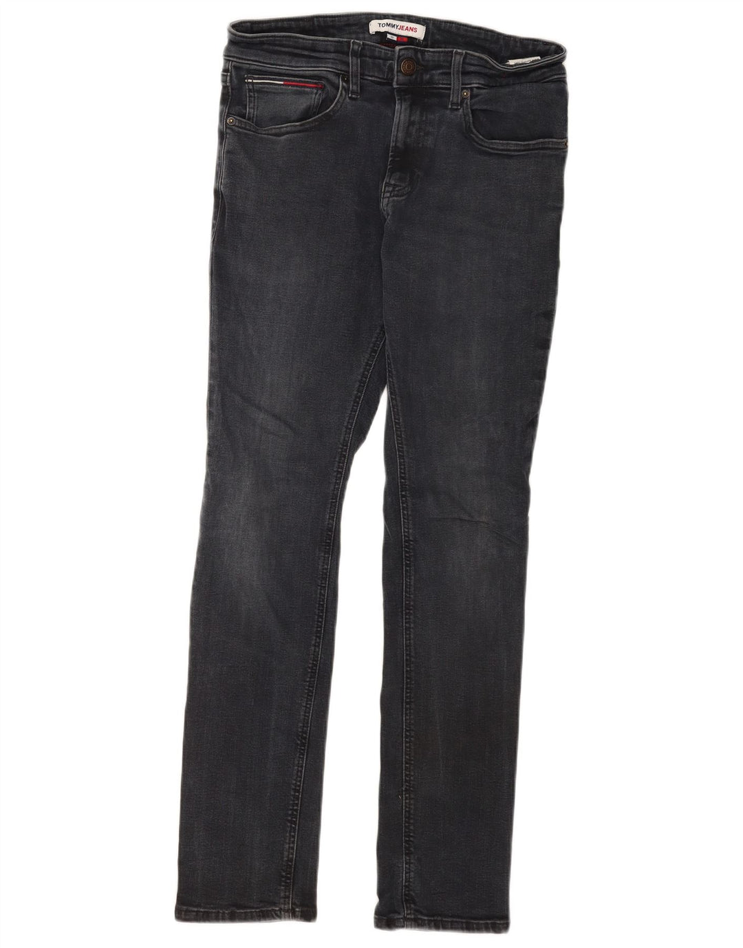 Tommy Hilfiger Herren Slim Jeans W32 L32 Graue Baumwolle