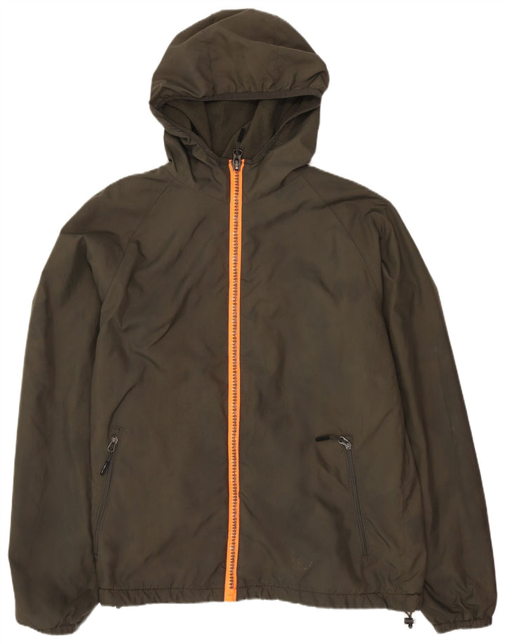 New Balance Damen-Windbreakerjacke mit Kapuze, UK 14, mittleres Khaki, Polyester