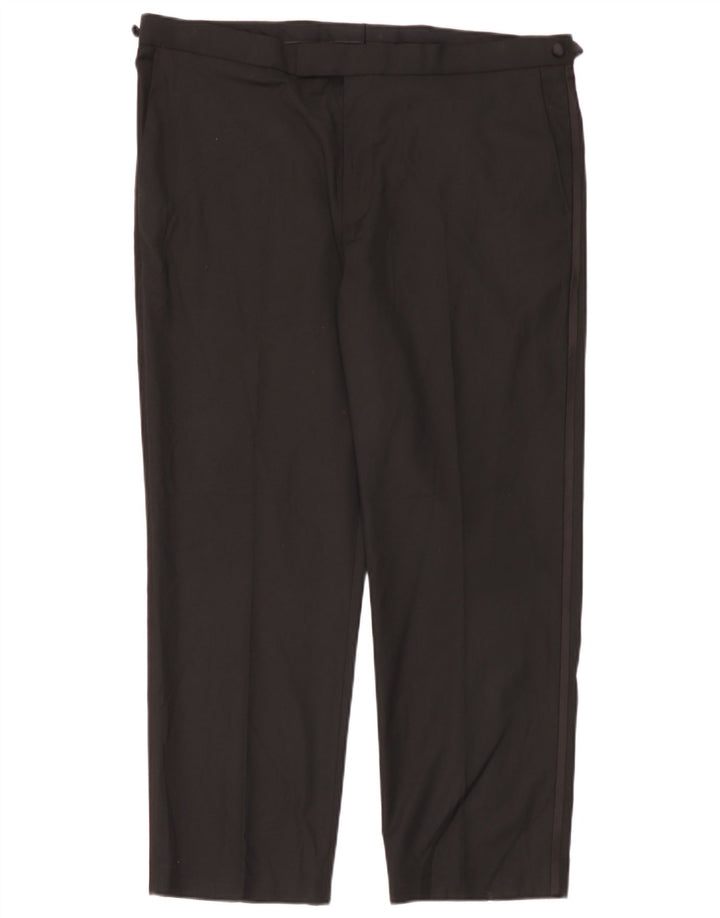 Marks & Spencer Herren-Anzughose in normaler Passform, W40, L29, Schwarz, Polyester