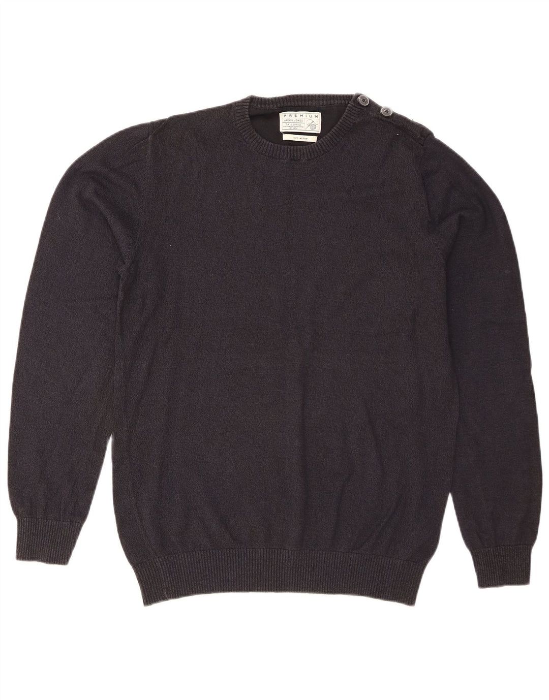 Jack & Jones Herren-Pullover mit normaler Passform und Rundhalsausschnitt, Mittelmarineblau