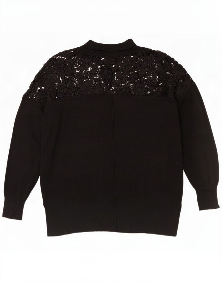 French Connection Rollkragenpullover für Damen, Gr. 14, Mittelschwarz, geblümt