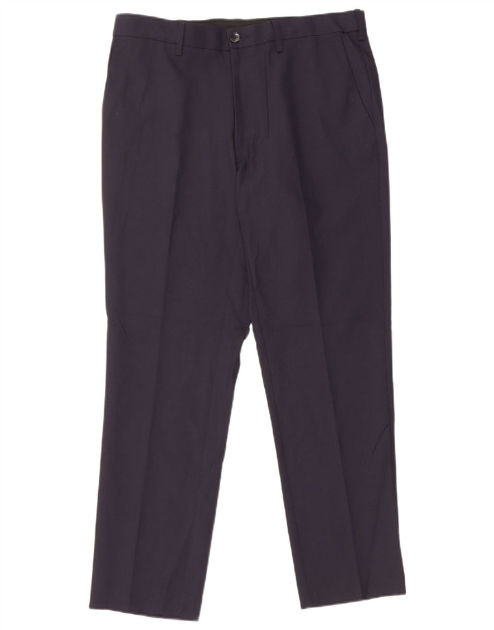 Marks & Spencer Slim Chino-Hose für Herren, W32, L29, Marineblau, Polyester