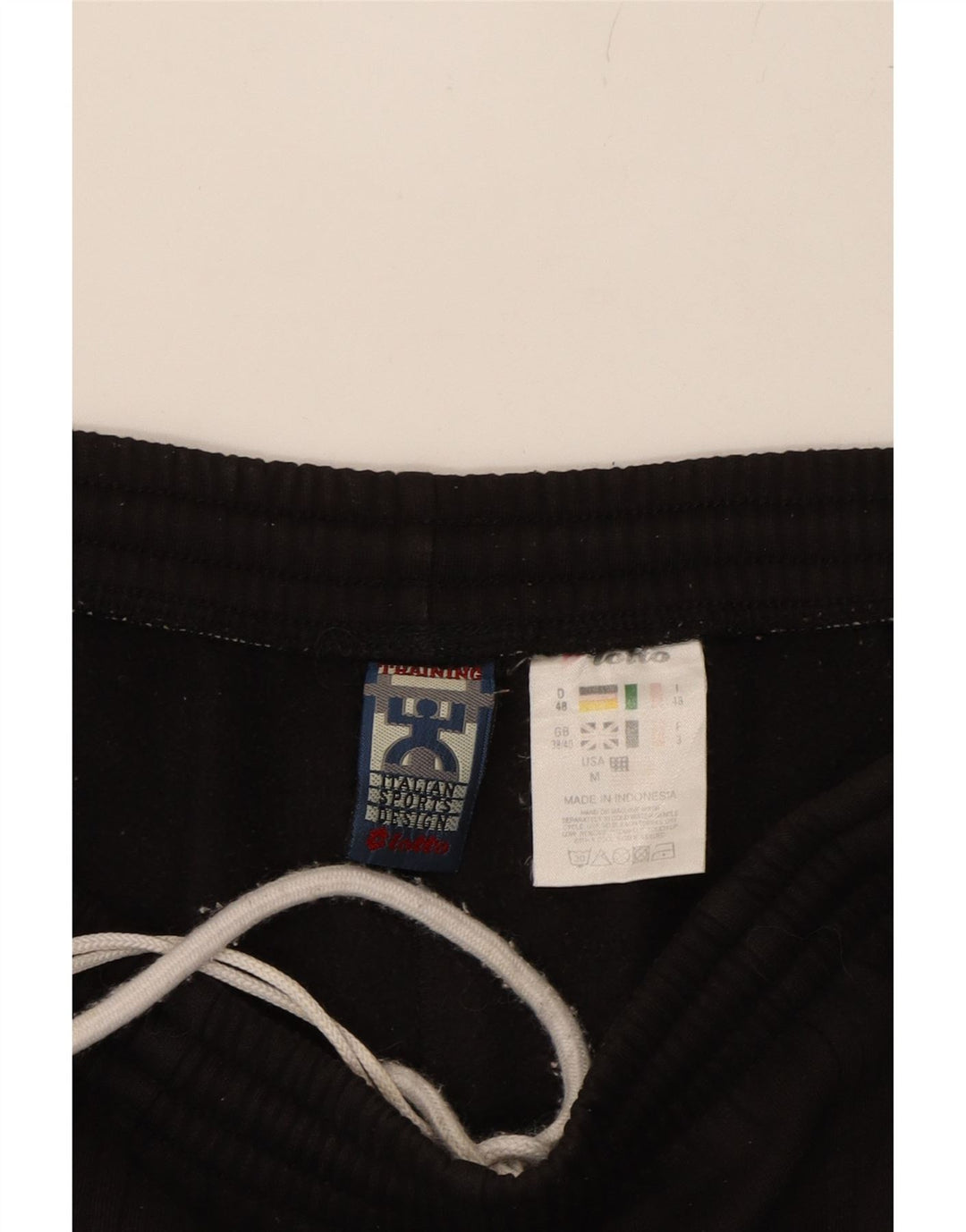 LOTTO Mens Graphic Tracksuit Trousers Medium  Black Colourblock Polyester Vintage Lotto and Second-Hand Lotto from Messina Hembry 