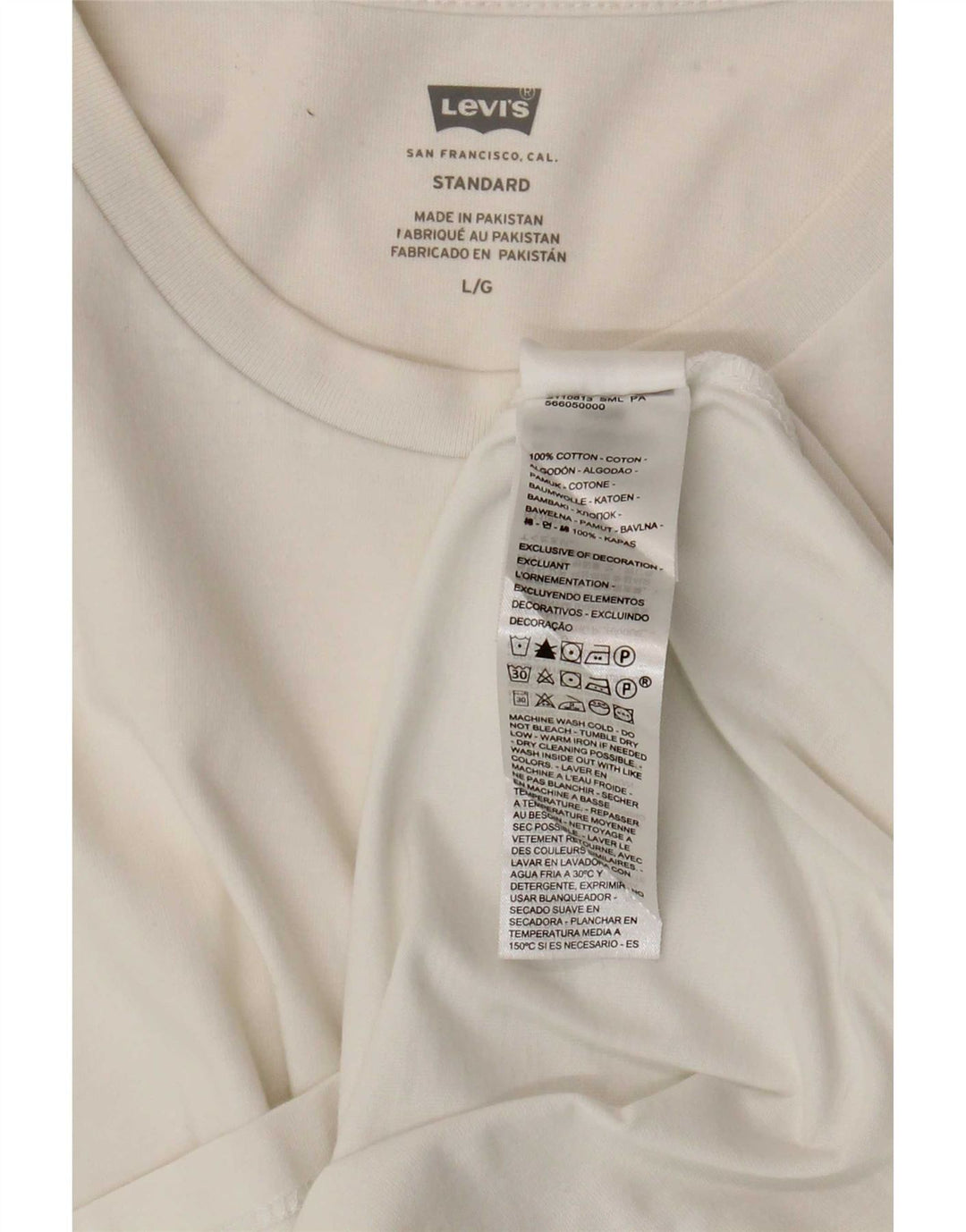 Levi's Herren Standard T-Shirt Top Large Weiß Baumwolle