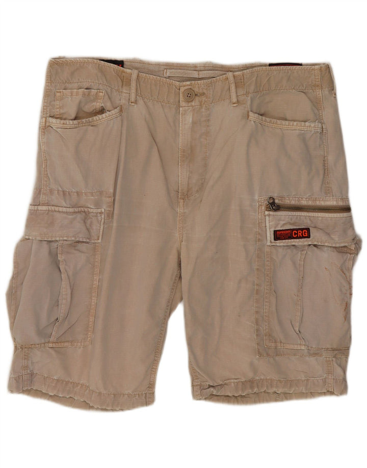 Superdry Herren Cargoshorts W36 Large Beige Baumwolle