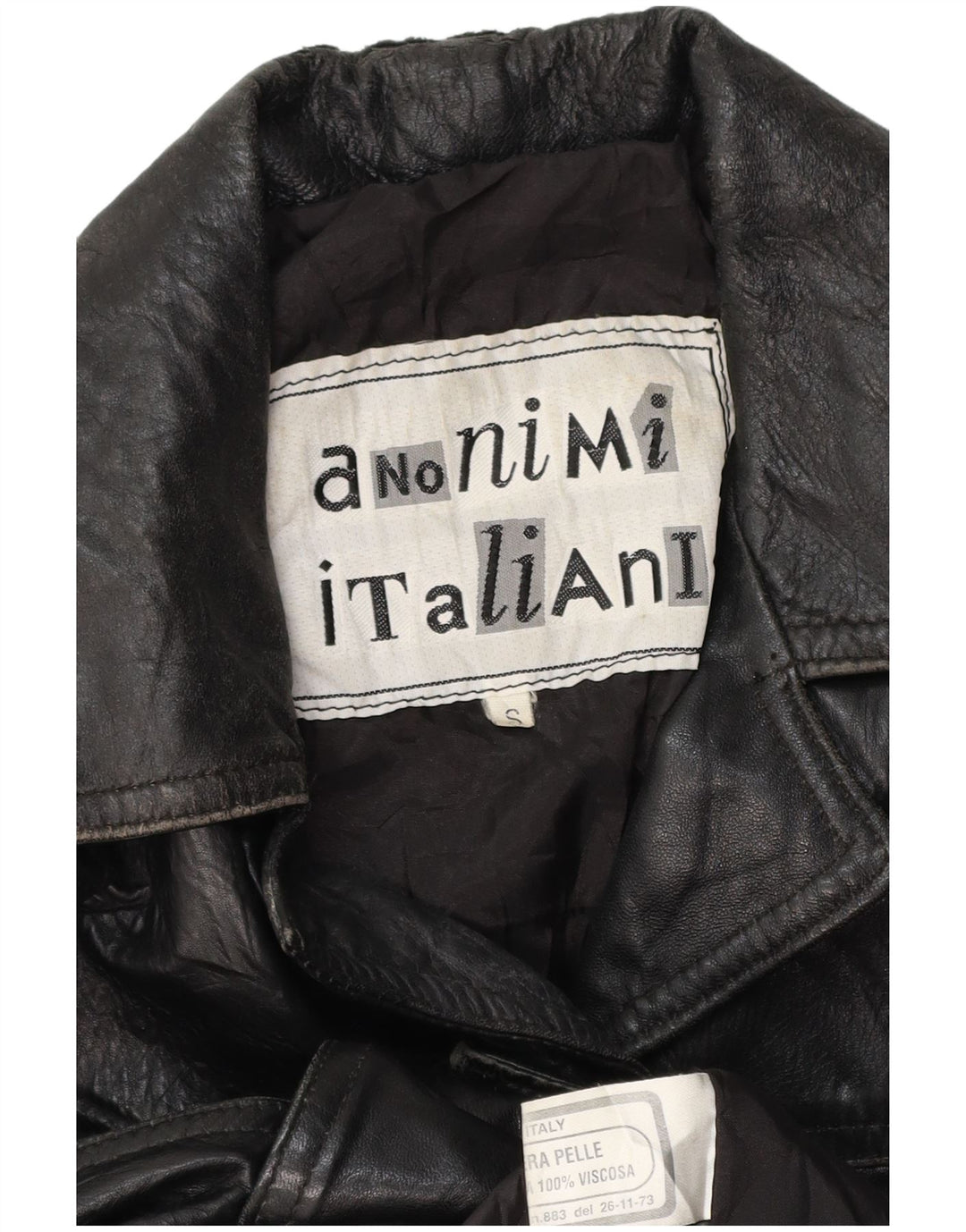 VINTAGE Damen Lederjacke UK 10 Kleines schwarzes Leder