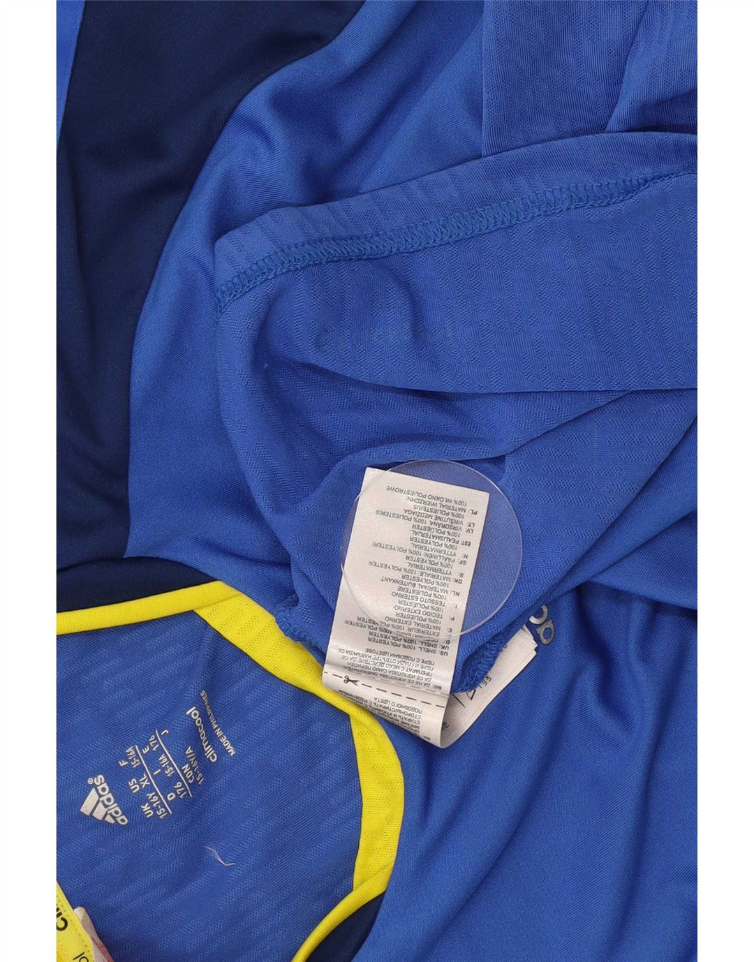 Adidas Climacool T-Shirt für Jungen, 15–16 Jahre, blaues Colourblock-Polyester
