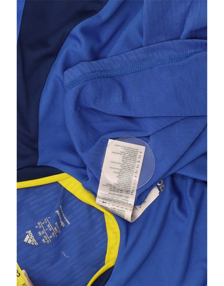 Adidas Climacool T-Shirt für Jungen, 15–16 Jahre, blaues Colourblock-Polyester