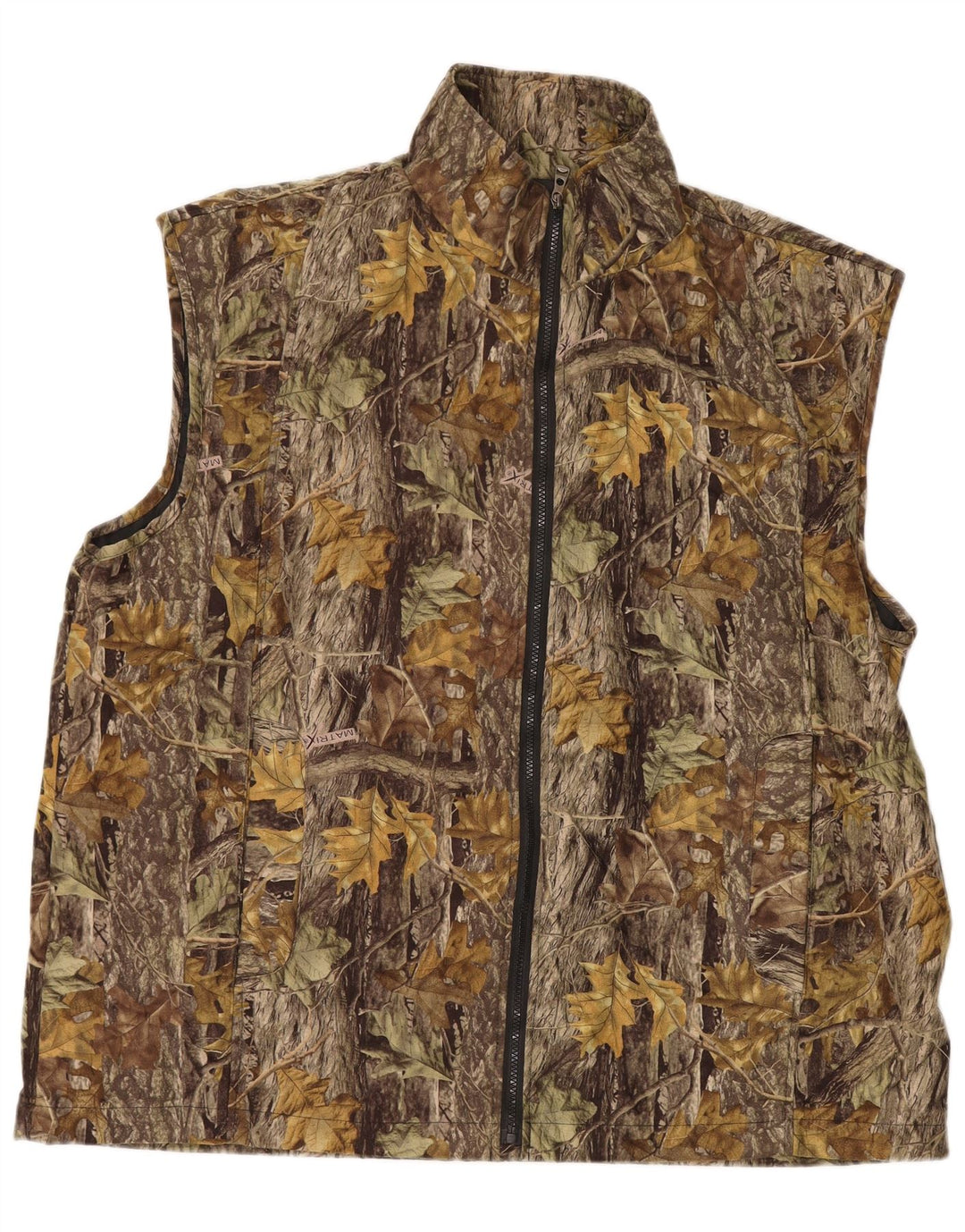 VINTAGE Herren-Weste mit abstraktem Muster, UK 44 2XL, braunes Farbblock-Polyester