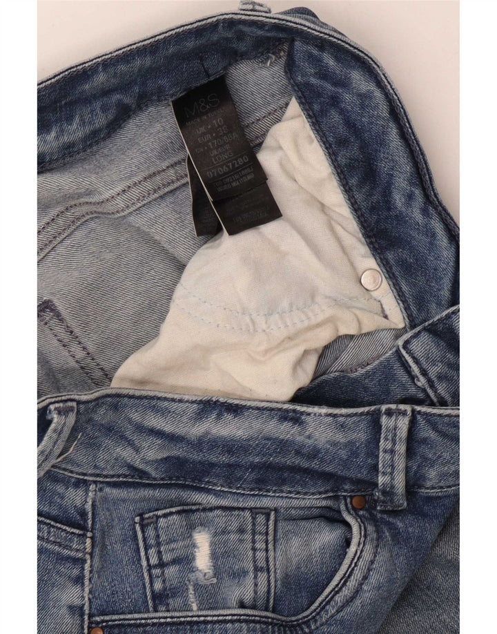 Marks & Spencer Damen Girlfriend Slim Jeans UK 10 Small W30 L31 Blau
