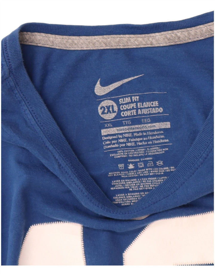 NIKE Damen Indianapolis Colts Slim Fit Graphic T-Shirt Top UK 20 2XL Blau