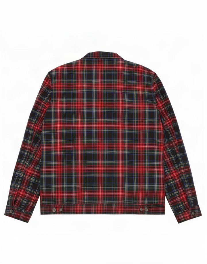 Zara Herren Bomberjacke UK 40 Großes mehrfarbig kariertes Polyester