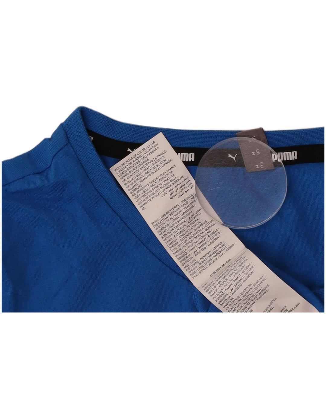 Puma Damen T-Shirt Top UK 12 Mittelblaue Baumwolle
