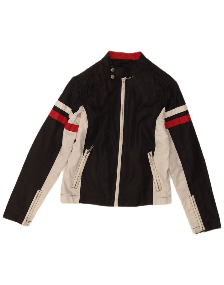 Vintage Herren Bikerjacke UK 36 Small Black Colourblock