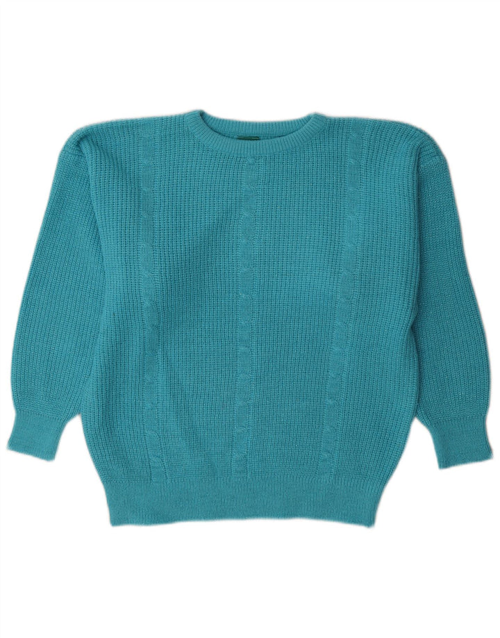 Canda Damen-Pullover, übergroß, Rundhalsausschnitt, Gr. 10, Small, Blau, Acryl