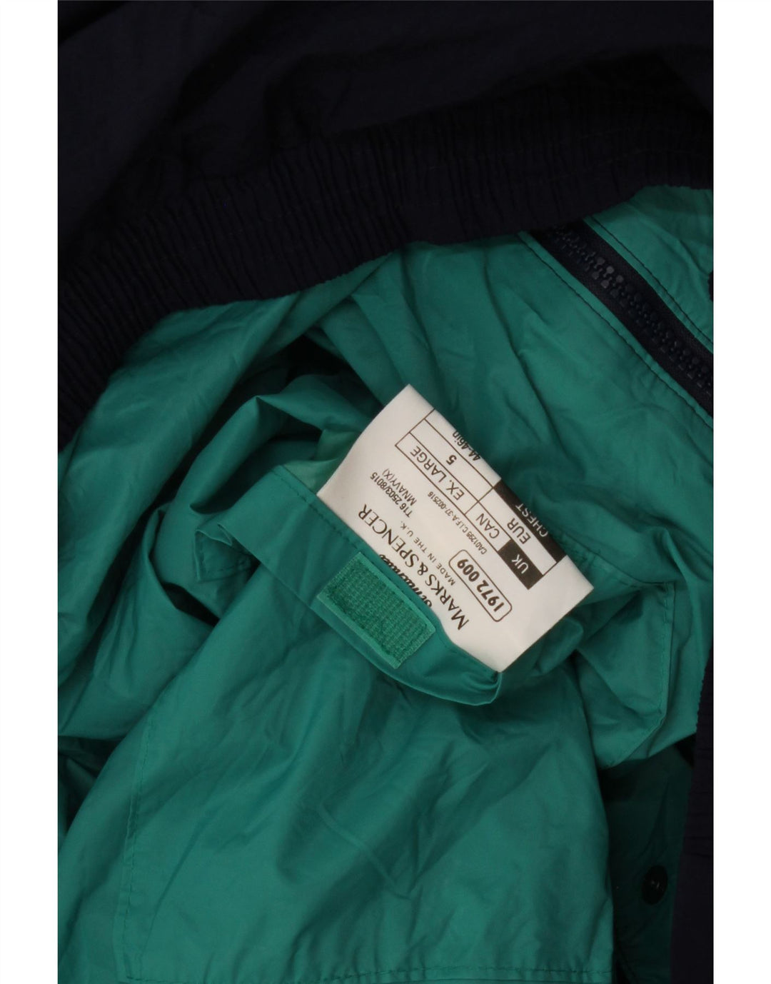 Marks & Spencer Herren Bomberjacke UK 42 XL Marineblau gestreiftes Nylon