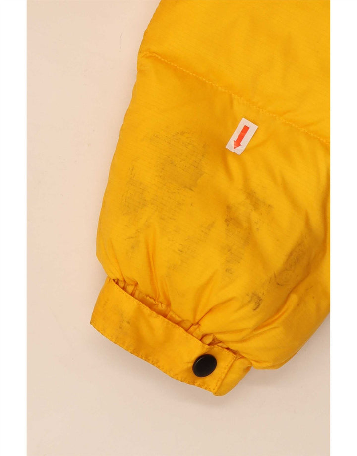Superdry Damen Crop Wattierte Jacke UK 16 Large Gelbes Colourblock-Nylon