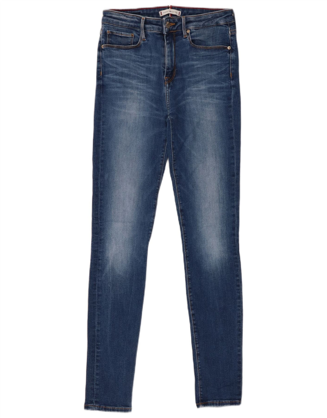 TOMMY HILFIGER Damen Como Skinny Jeans W27 L30 Blaue Baumwolle
