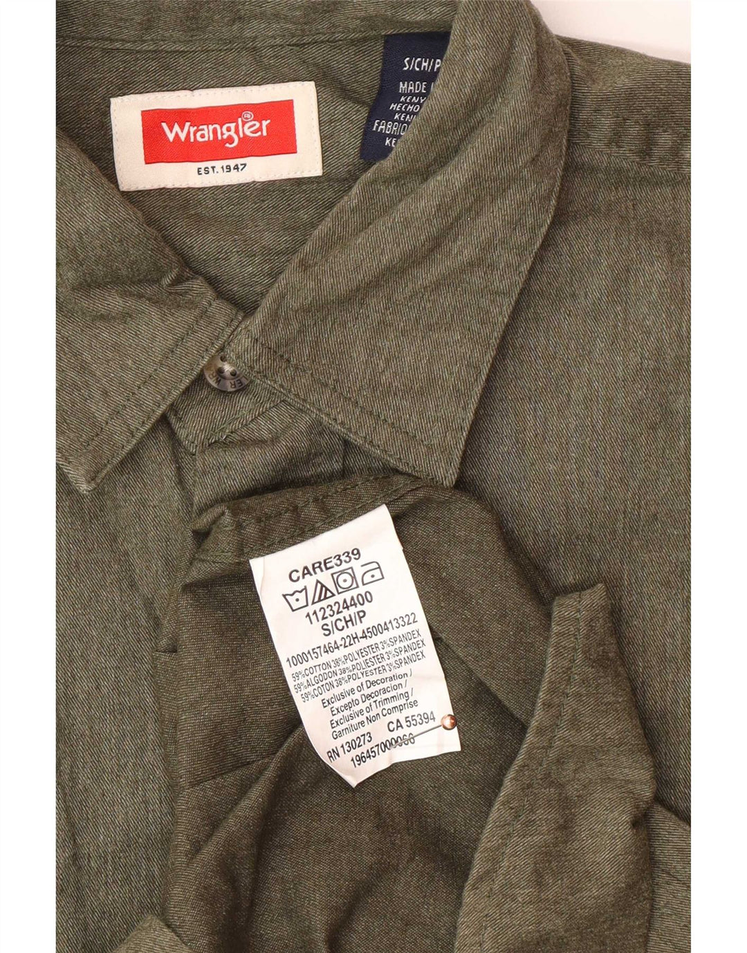 Wrangler Herrenhemd, klein, Khaki, Baumwolle