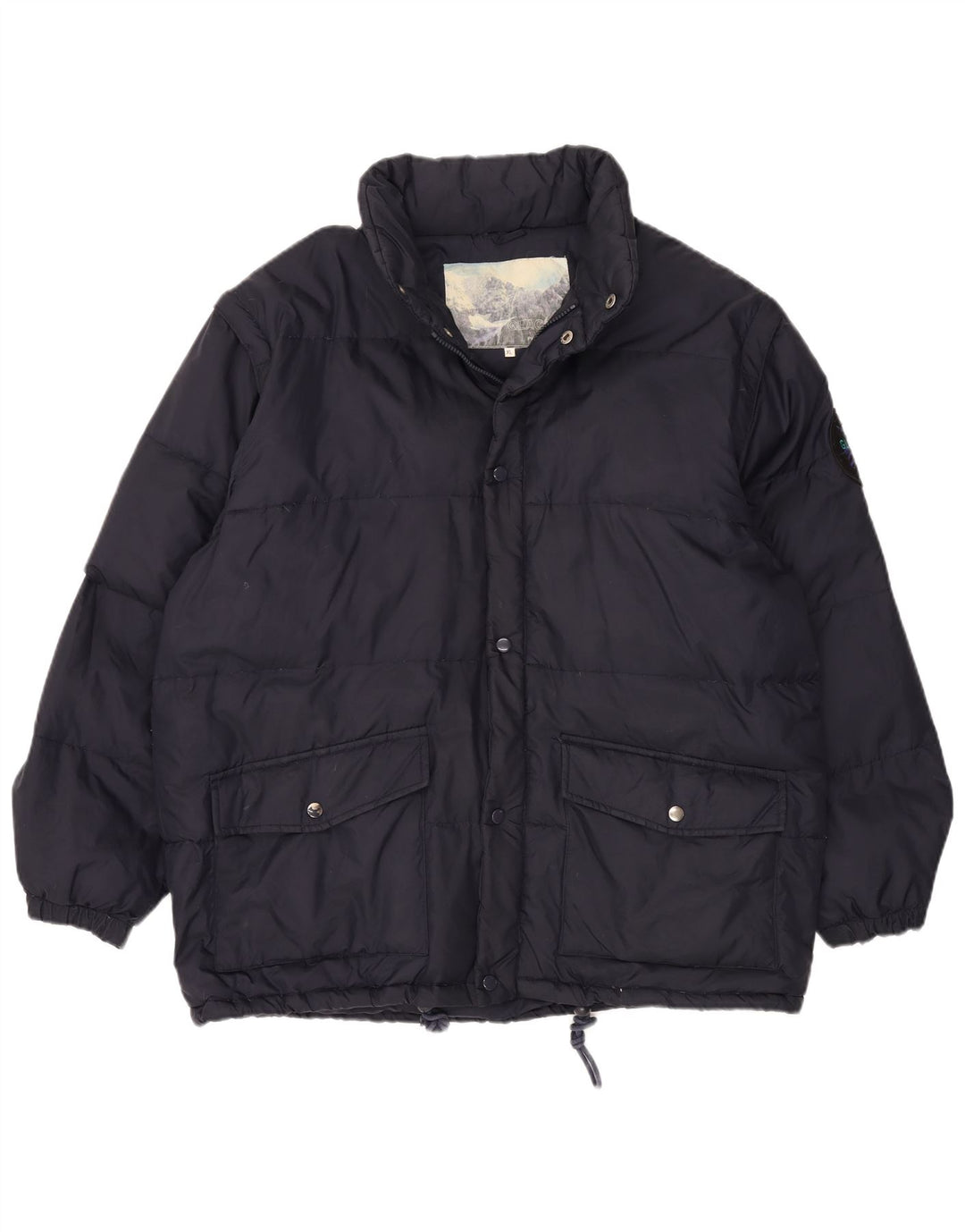 VINTAGE Herren Skijacke UK 42 XL Marineblaues Nylon