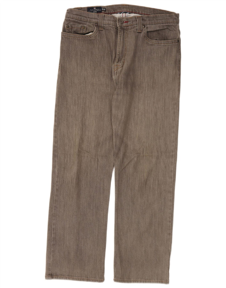 Marks & Spencer Herren Blue Harbor Straight Jeans W34 L29 Graue Baumwolle
