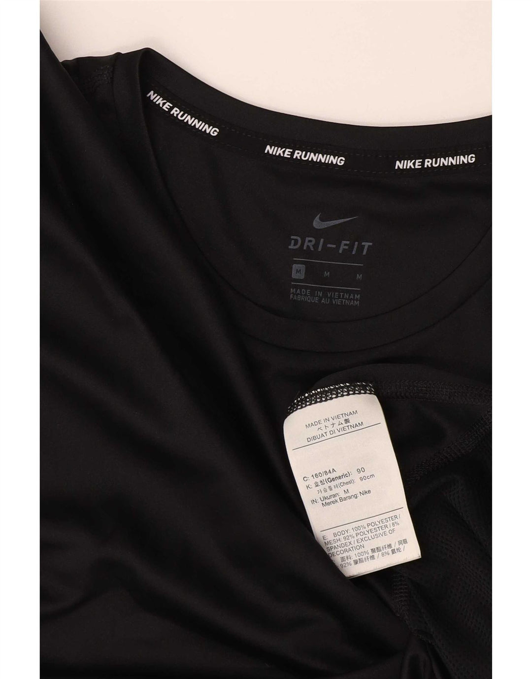 Nike Damen Dri Fit T-Shirt Top UK 14 Medium Schwarz Polyester